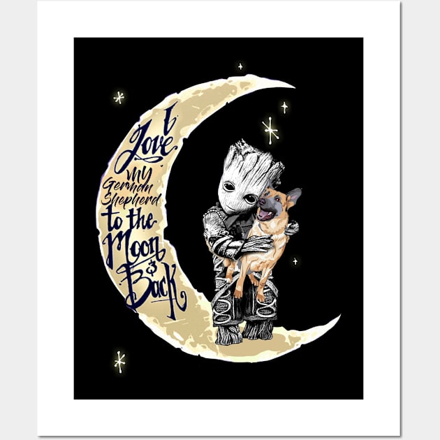 Love German Shepherd Wall Art by Fie Clothing